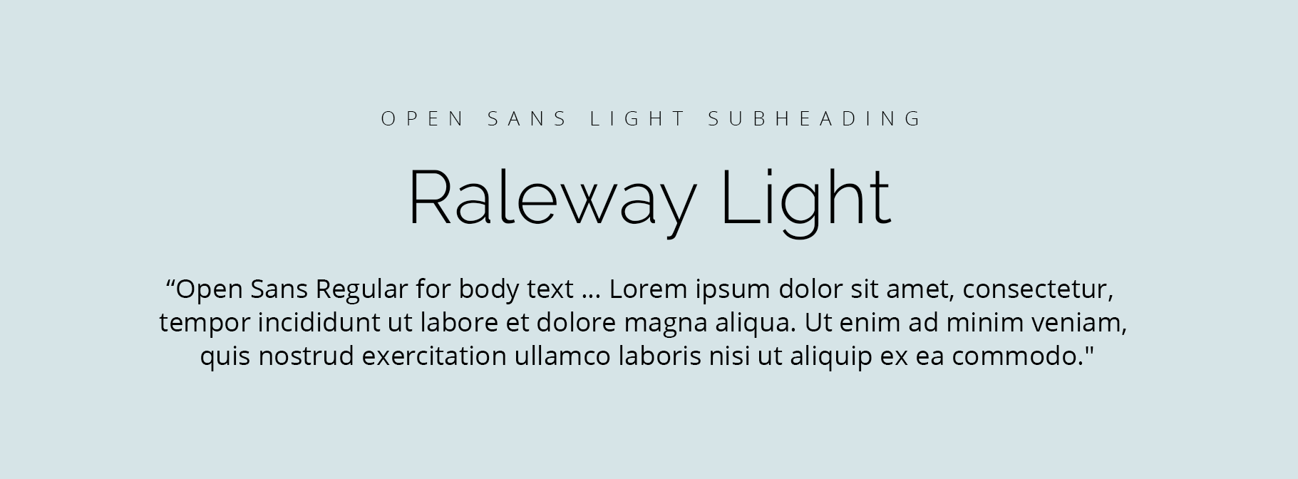 Raleway and Open Sans Google font pairing