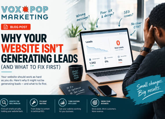 Business owner reviewing why their website isn't generating leads